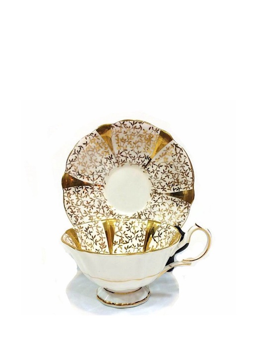 Queen Anne Other - 2 Sets of  Queen Anne Tea Cup & Saucer w/Gold Lace, ⭐️⭐️⭐️